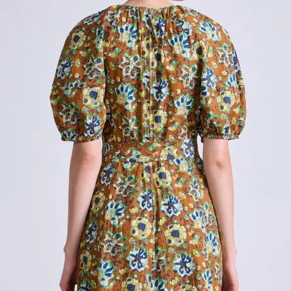 Apiece Apart Antonella Maxi Dress in Batik Floral Bronze - Picture 3 of 5